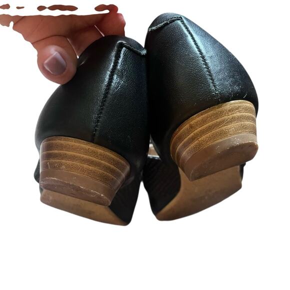 KMB | Anthropologie Lalia Cut Out Leather Oxford Flats Ballet Quiet Luxury Black - Picture 6 of 11